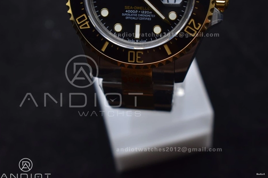 on Unisex Dial Black A2824 V Best GMF Edition Two Tone SS Sea-Dweller Bracelet 1061 YG 126603 YG SS 0729